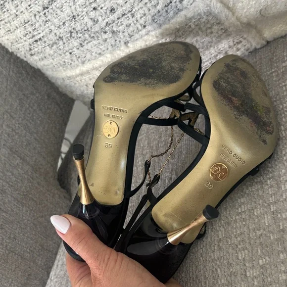 Dolce & Gabbana Black and Gold Heels